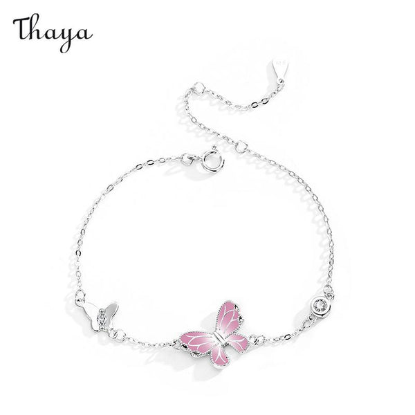Thaya S999 Silver Luminous Butterfly Bracelet