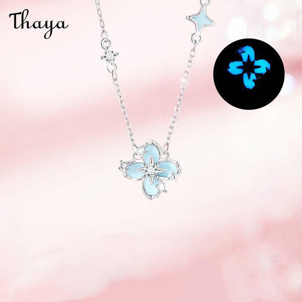 Thaya S925 Silver Four-Leaf Clover Necklace