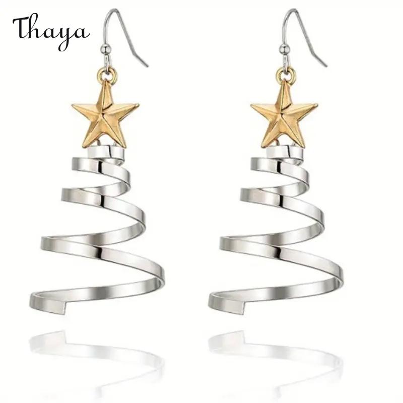 Thaya Rotating Christmas Tree Earrings