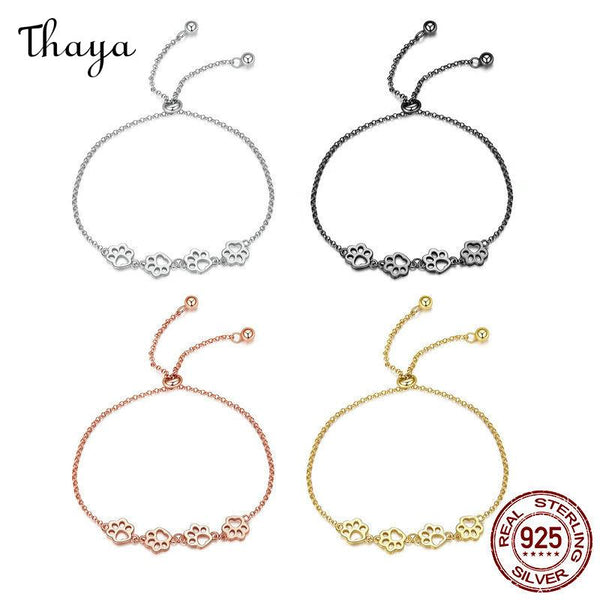 Thaya S925 Silver Cute Pet Paw Bracelet