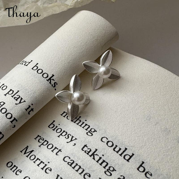 Thaya S925 Silver Little Flower Pearl Earrings