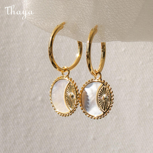 Thaya Moon Phase Hoop Earrings