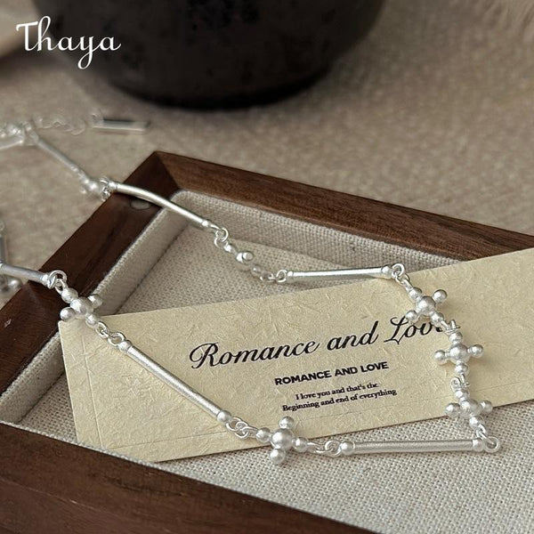 Thaya S925 Silver Cross and Bar Necklace