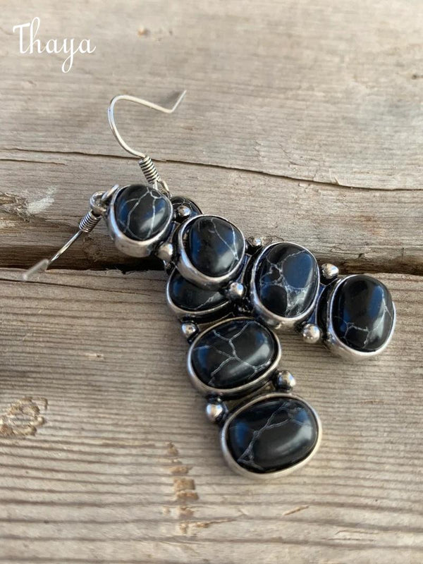 Thaya Boho Stone Drop Earrings