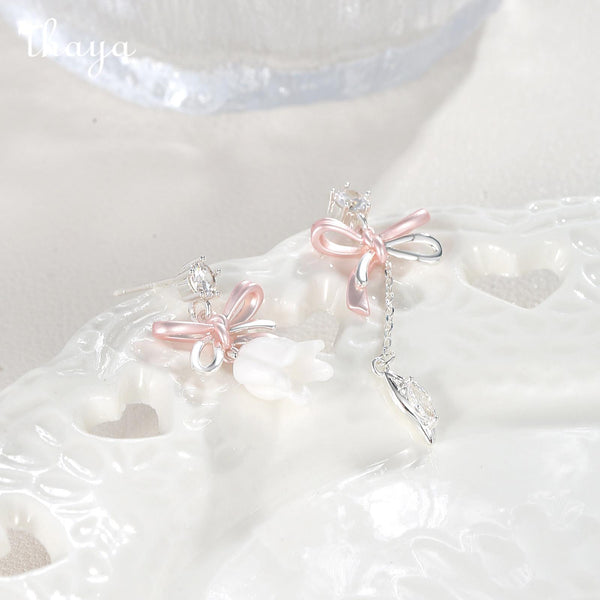 Thaya S925 Silver Bow Drop Earrings