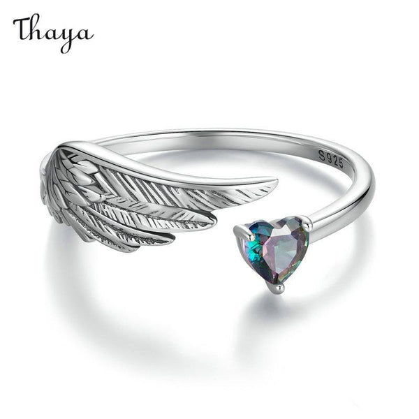 Thaya 925 Silber Geflügelter Herzring