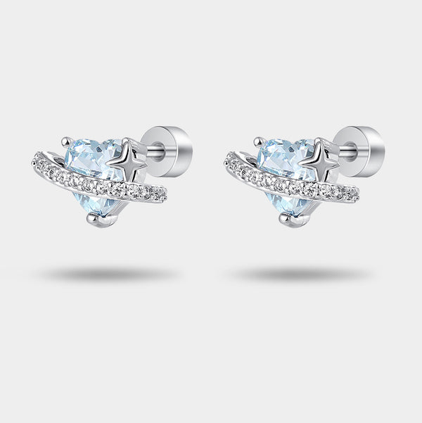 Thaya Heart Planet Earrings