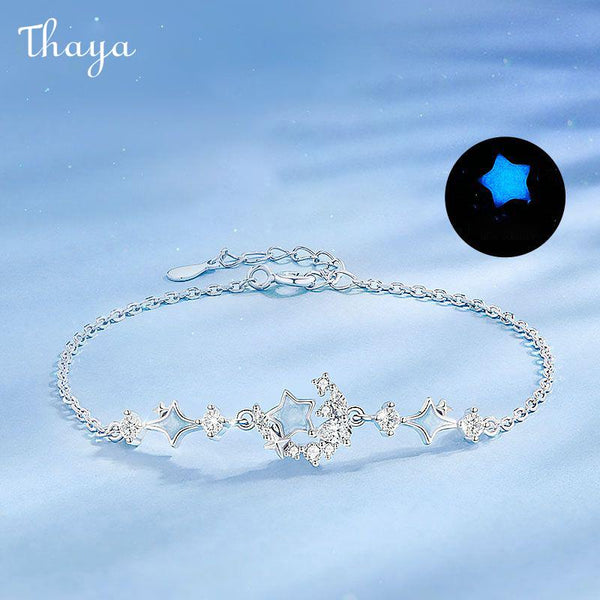 Thaya S925 Silver Moon & Star Bracelet