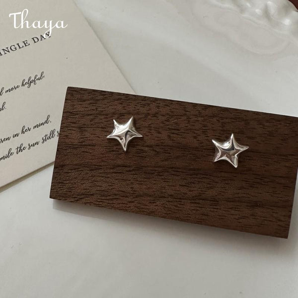 Thaya S925 Silver Five-Pointed Star Earrings