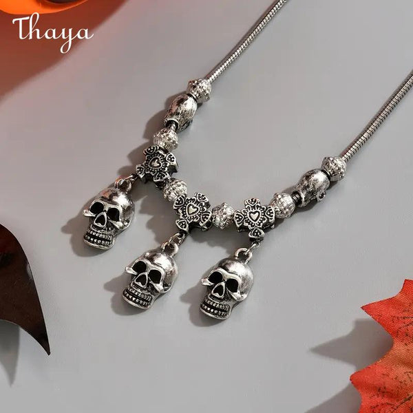 Thaya Skull Pendant Charm Necklace