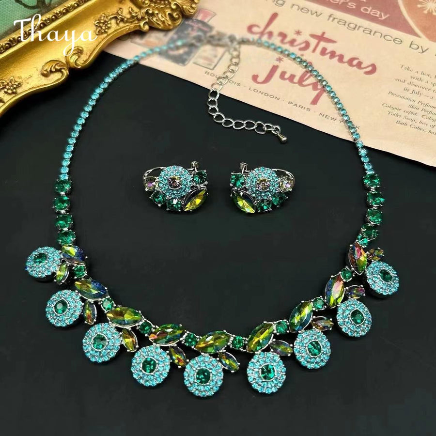 Thaya Teal Floral Necklace