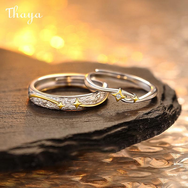 Thaya S925 Silver Lonely Star Encounter Couple Rings