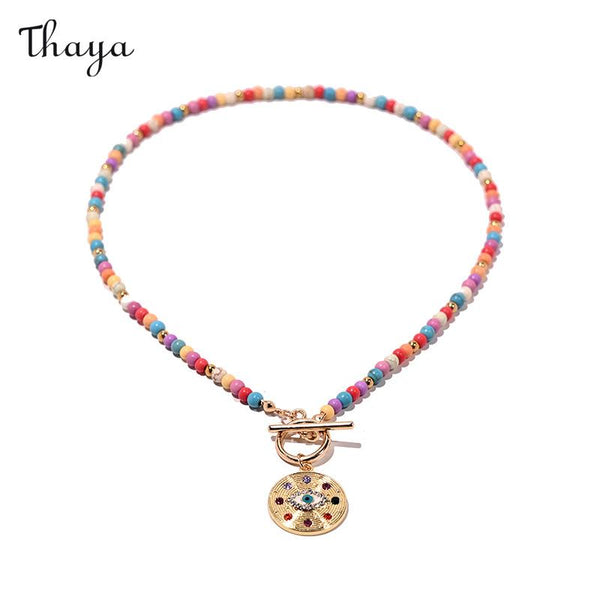 Thaya Beaded Evil Eye Necklace