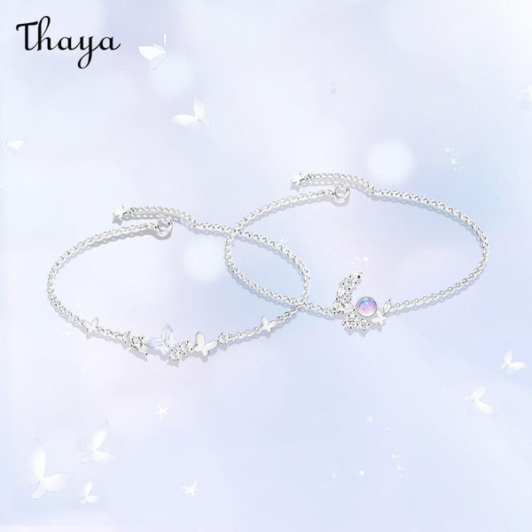 Thaya S925 Silver Dream Aurora Super Fairy Moon Wreath Bracelet