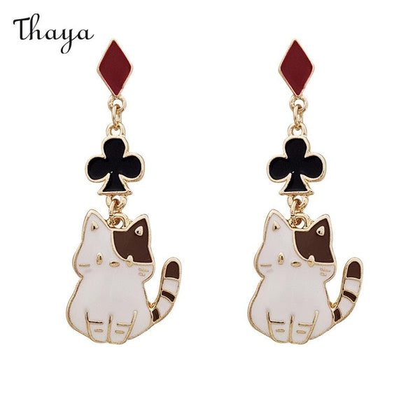 Thaya Lustige Katzenohrringe