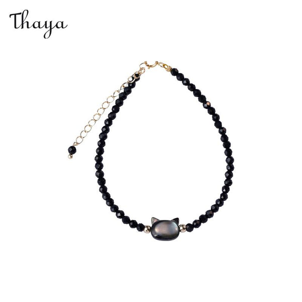 Thaya Nachtelfe Schwarz-Weißes Katzenarmband