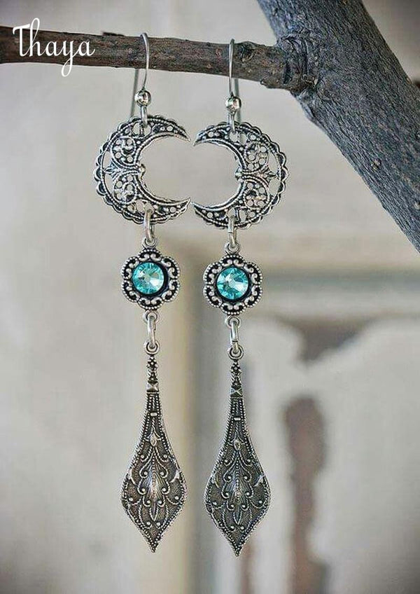 Thaya Star Moon Drop Earrings