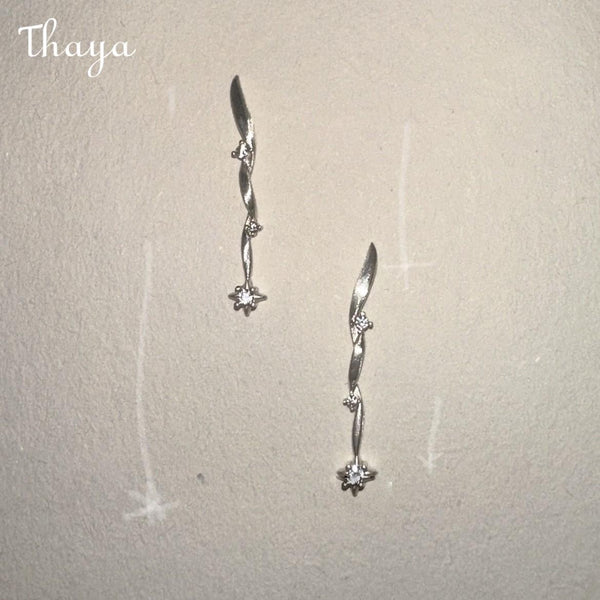 Thaya Brushed Star Rain Earrings