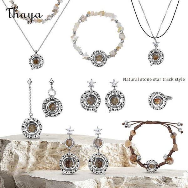 Thaya Natural Stone Star Track Jewelry Set