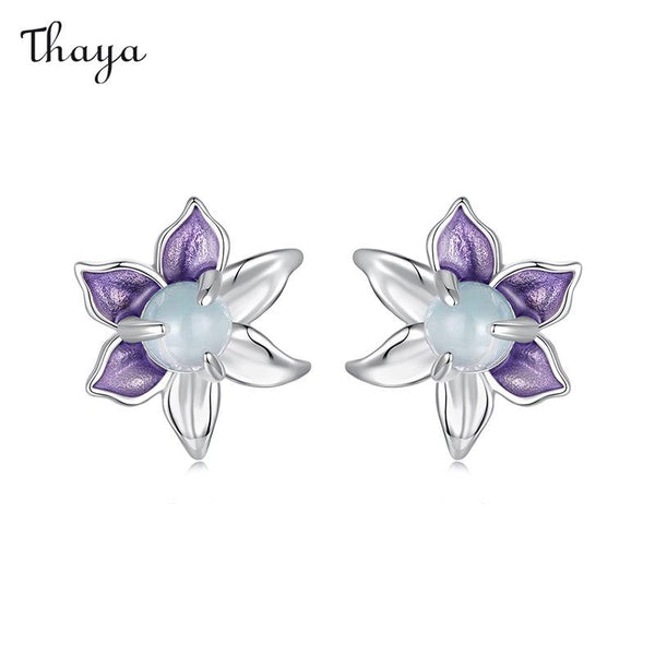Thaya 925 Silver Ombre Violet Earrings