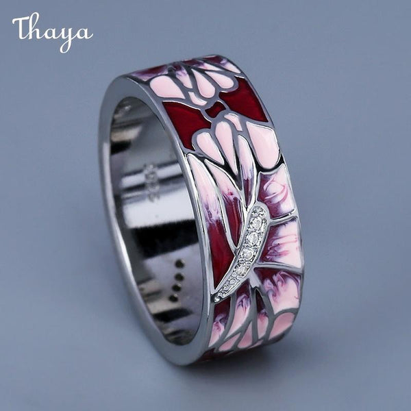 Thaya Enamel Noble Floral Ring