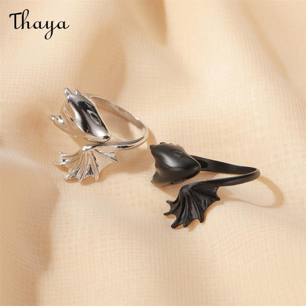 Thaya Black White Dragon Ring