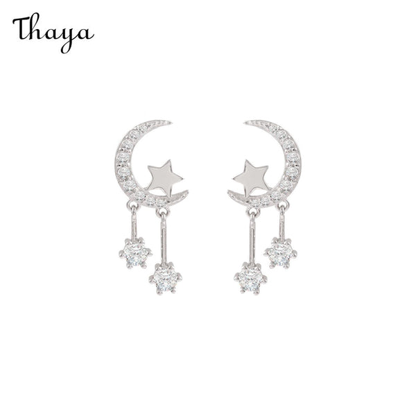 Thaya Star And Moon Tassel Earrings