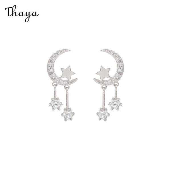 Thaya Star And Moon Tassel Earrings