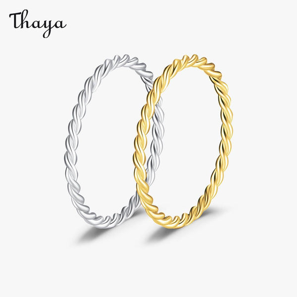Thaya 925 Silber Ring mit gedrehter Textur