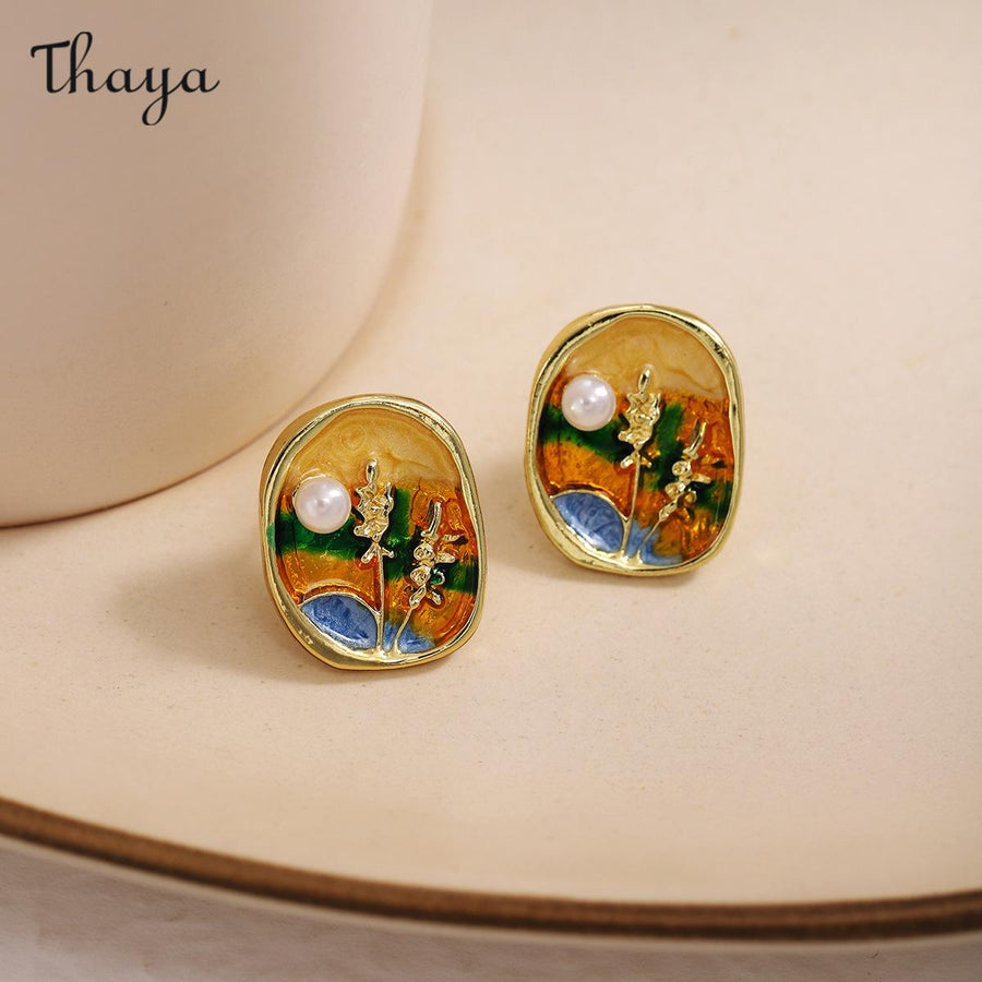 Thaya Enamel Stud Earrings