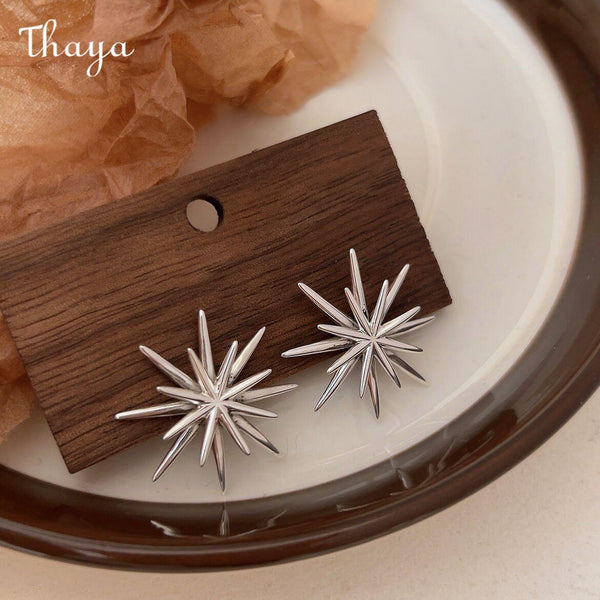 Thaya 925 Silver Elegant Snowflake Earrings