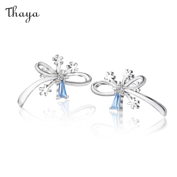 Thaya 925 Silber Winter Schneeflocke Ohrringe