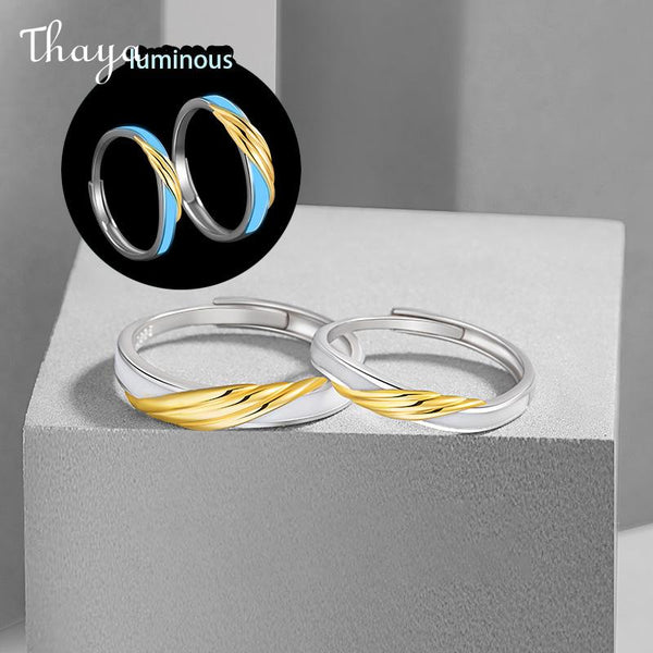 Thaya S925 Silver Luminous Dinddar Couple Rings