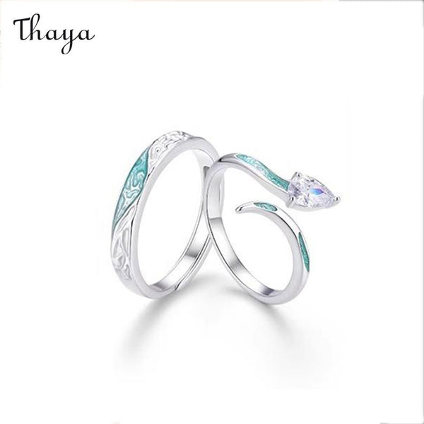 Thaya 925 Silber Chill Spirit Schlange Paar Ringe