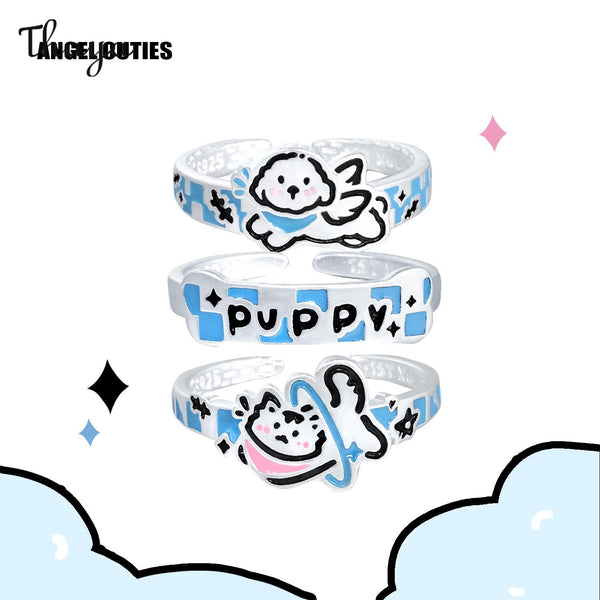 Thaya Cartoon  Puppy & Cat Rings