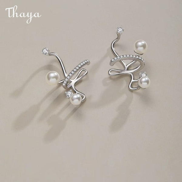 Thaya Star Toward The Light Pearl  Earrings
