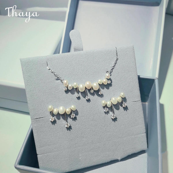 Thaya Pearl Necklace and Earrings Set