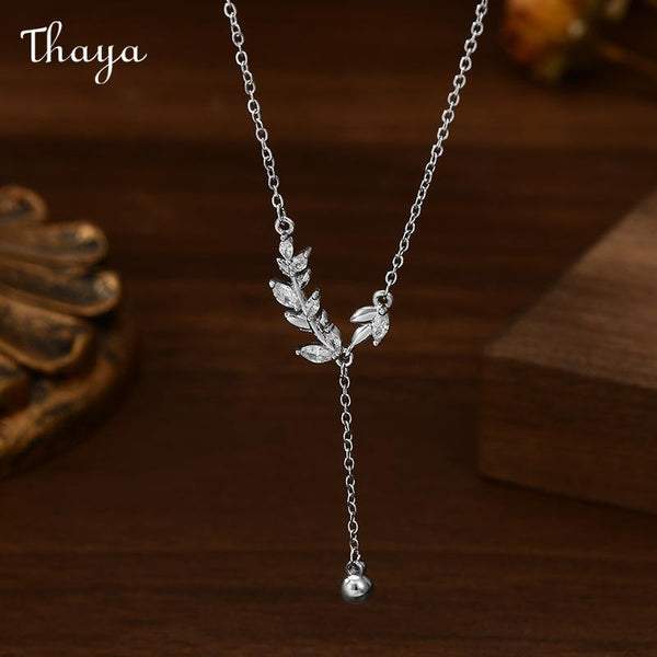 Thaya Leaf Drop Necklace