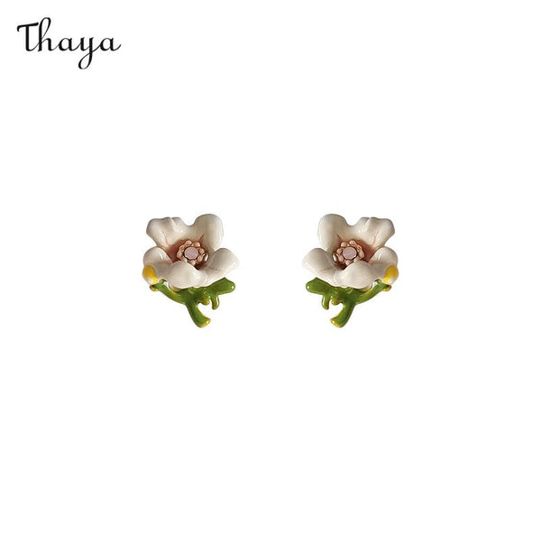 Thaya Retro Enamel Flower Earrings