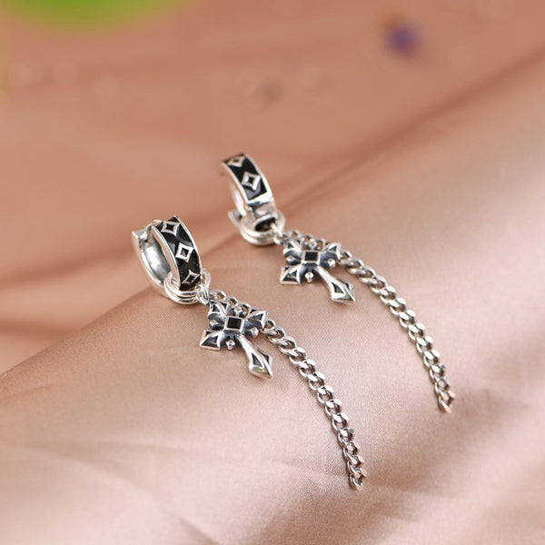 Thaya S925 Silver Cross Dangle Earrings