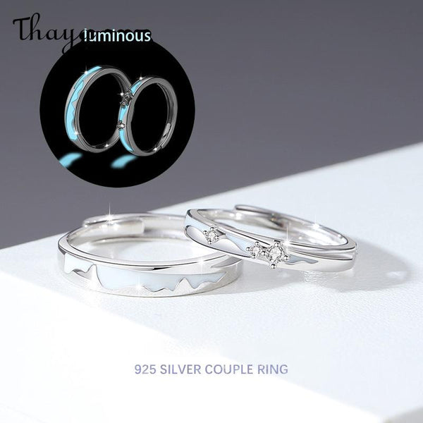Thaya S925 Silver Luminous Vows Of Eternal Love Couple Rings