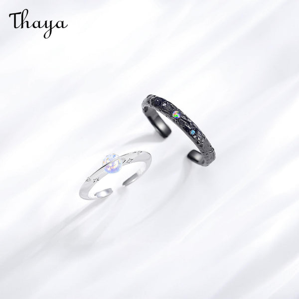 Thaya S925 Silver Planet  Cosmic Couple Rings