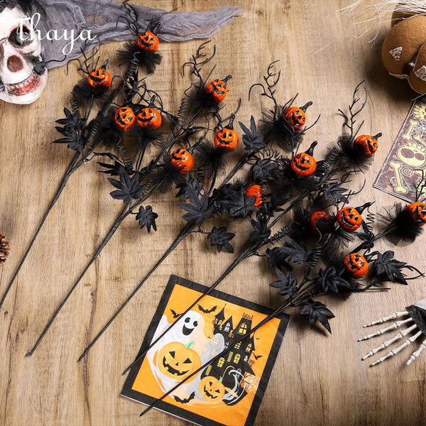 Thaya Halloween Pumpkin Twig Decoration
