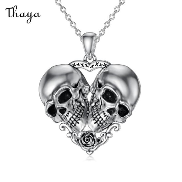 Thaya Halloween Skull Heart  Necklace