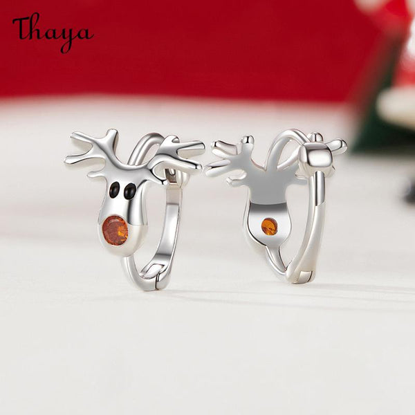 Thaya S925 Silver  Christmas Elk Earrings