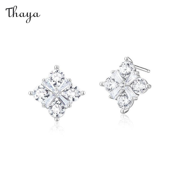 Thaya S925 Silver  Charming Four-Leaf Clover Earrings