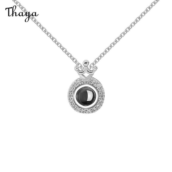 Thaya Personalized Royal Crown Photo Necklace