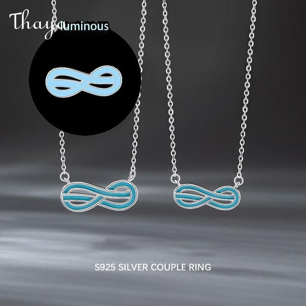 Thaya S925 Silver Luminous Infinite Couple Necklace
