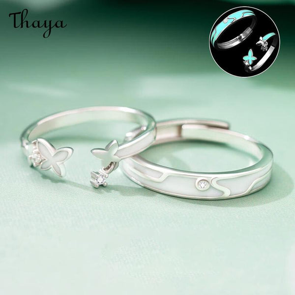 Thaya S925 Silver Butterfly Couple Rings