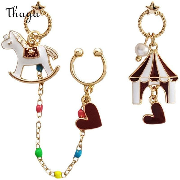 Thaya Asymmetrical Circus Earrings